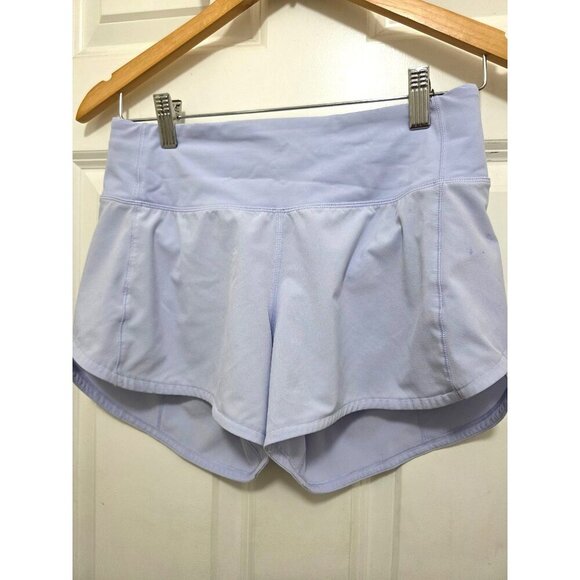 Lululemon Womens Light Purple Swiftly Sculpt Running Shorts Size 4 With Zipper P - Picture 2 of 7